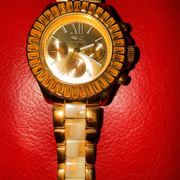 Invicta Swarovski Crystal Watch Citrine Baguettes main image 9